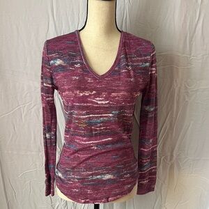 BDG Multicolor Long Sleeve V-Neck Top
